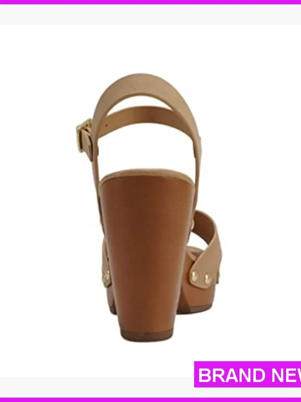 Chunky Platform Heeled Sandals Crisscross Strap Ankle Buckle Stud Fashion - Picture 2 of 5